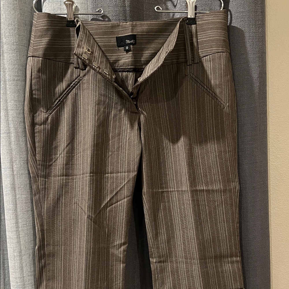 Star City Brown Striped Capris